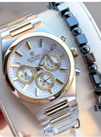 Resim Reward Kronometreli 5 Atm Suya Dayanıklı 2 Yıl Garantili Bileklik Hediyeli Erkek Kol Saati Rw264.5 Gümüş - Sarı 