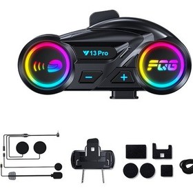 Resim Geeroyoo Y13pro Tekli Paket - Intercom, Suya Dayanıklı, Bluetooth Motosiklet Kulaklığı İspanyolca/ingilizce 
