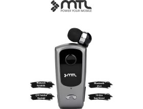 Resim Mtl Yaka Klipsli Mono Makaralı Bluetooth Kulaklık Çift Telefon Destekli Mt920 