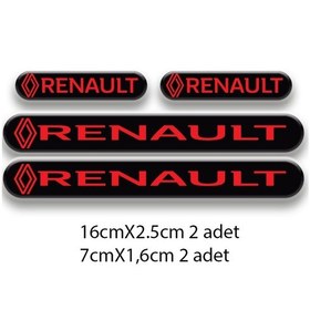 Resim Renault 3d Damla 4'lü Oto Sticker Set 2 