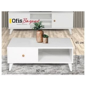 Resim Ofisbazaar Orta Sehpa Beyaz 