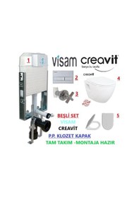 Resim Visam-Creavit Tp325 - Şimpa Kapak - Gömme Rezervuar Asma Klozet S 