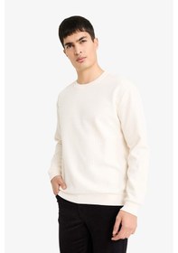 Resim Defacto Bisiklet Yaka Waffle Sweatshirt G6718ax25auer137 Ekru-er137 