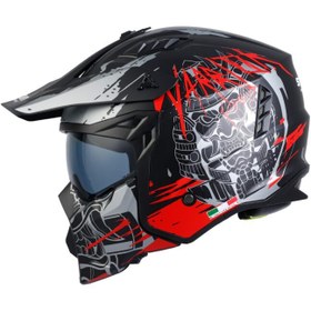 Resim SWAY SEUL WARRIOR Grey Red Modüler Kask 