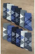 Resim Leement socks Çocuk Okul Çorabı Ekose Desen Soket Karışık Renk 12 Çift Pamuklu 