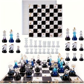 Resim 11 İnçlik Satranç Tahtası, 16 Polyester Silikon Kalıp Seti, 3D Satranç Polyester Silikon Kalıpları, Kristal Epoksi Polyester Kalıp, Satranç İçin Uygun, Epoksi Polyester ve Polyester DIY El Sanatları Yapmak İçin, Noel Hediyeleri, Aile Toplantıları ve Açık Hava Oyunları için. 