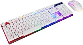 Resim Everest KM-198 Luminax Gökkuşağı Aydınlatmalı Q Gaming Oyuncu Klavye + Mouse Set (BEYAZ) 