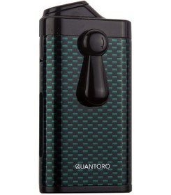 Resim Quantoro Çift Torch Pürmüz Delicili Yeşil Karbon Desenli Metal Puro Çakmağı 