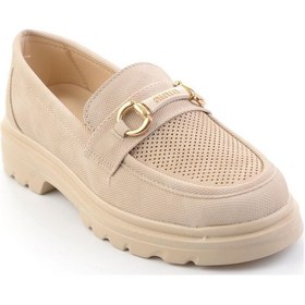 Resim Bambi Bej Kadın Loafer Ayakkabı K01536103737 Bej 
