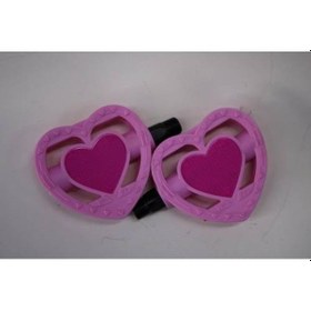 Resim Bisiklet Pembe Kalpli Pedal İnce Diş 