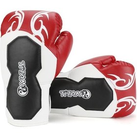 Resim Titan Sport Kırmızı Siyah İşlemeli Boks Eldiveni Çok Renkli 