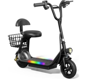 Resim Cool Wheels Elektrikli Oturaklı LED Işıklı Çocuk Scooter - 250W Yerli Üretim Harley Model (8-12 Yaş) 
