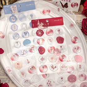 Resim 15 Adet Retro 3D Kabartmalı Mühür Etiketleri, Karışık Renkli Plastik Malzeme Yapışkanlı Etiket Seti, Gül Şekli, DIY Scrapbook, Günlük ve Zarf Mühürleme İçin Uygun - Çeşitli Festival Hediye Paketlemeleri, Sevgililer Günü Ambalaj Etiketleri için Uygun 