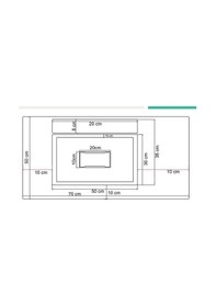 Resim Real Stone Flatstone 70x50 Antrasit Etajerli Granit Banyo Lavabosu Antrasit 