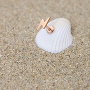 Resim NOBLE GETTO Piercing Cerrahi Çelik Piercing Kıkırdak Tragus Conch Helix Rose Renk Şimşek Labret 