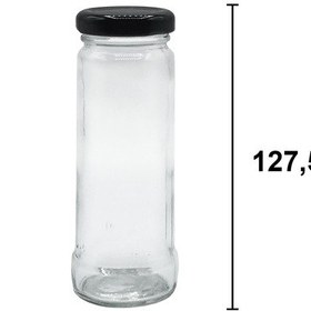 Resim Afracam 105 Ml Metal Kapaklı Şeffaf Tuzluk Cam Kavanoz 10 Adet Siyah 