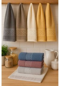 Resim 6 Parça Mutfak Havlusu Seti %100 Pamuklu Tendy Renkli 