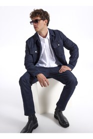 Resim Fabrika Lacivert Erkek Denim Ceket F5WM-CKT 2309 