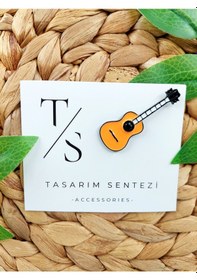 Resim Tasarım Sentezi Rozet Metal Broş Gitar Klasik Muzik 