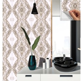 Resim Kendinden Yapışkanlı Kesilebilir Mermer 014 Desenli Pvc Karo 30X30 cm (33 Adet) 3m2 