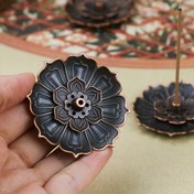 Resim Şık Siyah Metal Nelüfer Kül Yakıcı - Kaba ve İnce Kül Yakma İçin Çoklu Delik Tasarımı, Romantik Akşam Yemekleri ve Ev Dekoru İçin İdeal, Mükemmel Noel, Cadılar Bayramı, Paskalya, Şükran Günü, Ramazan, Şükran Günü Dekoru İçin 