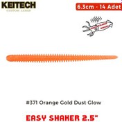 Resim Keitech Easy Shaker 6.3cm 2.5" 371 Orange Gold Dust Glow Kokulu Silikon Kurt 