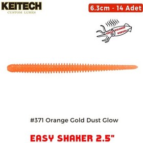 Resim Keitech Easy Shaker 6.3cm 2.5" 371 Orange Gold Dust Glow Kokulu Silikon Kurt 