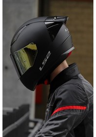 Resim Ls2 Rapid Race Sarı Camlı Kask Mat Siyah 