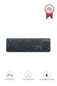 Resim Torima Kablolu Q Klavye Retro Daktilo Görünümlü TK09 