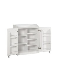 Resim Beyaz Çok Amaçlı 90 Derece Açılabilir 2 Kapaklı Kısa Kiler Dolap 
