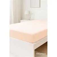 Resim Çift Kişilik Düz Penye %100 Pamuklu Lastikli Çarşaf 180X200 Newsheet Somon 