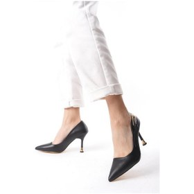 Resim Preshley Kadın Fascino Siyah Deri Stiletto Topuklu Ayakkabı Siyah 