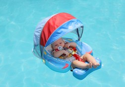 Resim Mambobaby Yüzme Simidi - Speedy Boat, Emniyetli, Gölgelikli ve Ayak Destekli 