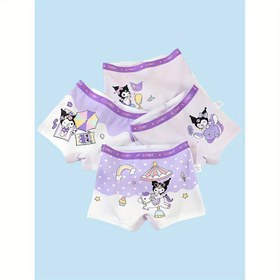 Resim 4 adet Sanrio için for kuromi & için for cinnamoroll Kızlar için Boxer Briefs - Sevimli Karikatür Baskı, Nefes Alabilir ve Esnek İç Çamaşırı, Hafif Mor ile Renkli Tasarımlar, Gençler için Mükemmel Yaz Hediyesi, Sevimli İç Çamaşırı, Canlı Gençler Giyim, Rahat Uygunluk 