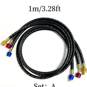 Resim Willowhaven 3pcs R410a R134a R32 Soğutucu Şarj Hortumu Seti A 1 1.5 2 3 Metre Hvac Oto Klima 