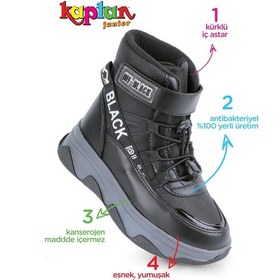 Resim Kaptan Junior Erkek Çocuk Kürklü Traking Bot Postal Bot Kar Botu Soğuğa Dayanıklı Pgme 52260 Siyah 