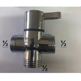 Resim HMS Banyo Robot Duş Seti Yönlendirici musluk 1/2-1/2-1/2 Krom 