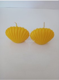 Resim 2'li Sarı Mini İstiridye Deniz Kabuğu 1. Kalite Doğal Kokulu Mum 