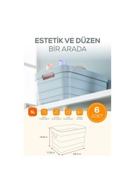 Resim Vienev 6'lı 5 Litre Saklama Kutusu Bej Bej 