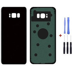 Resim Samsung S8 Siyah Uyumlu Arka Cam Kapak Pil Kapağı Tamir Set B7000 Set Siyah 