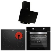 Resim Silverline BO6501B01 - VC8210B01 - 3481 Flam 60 Siyah Ankastre Set 