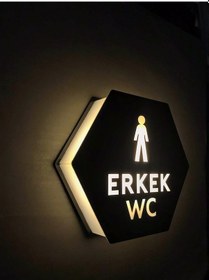Resim Honeycomb Serisi Işıklı Erkek Wc Yönlendirme Tabelası 