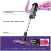 Resim Black Decker Black+Decker SUMMITSERIES™ select 21.6V/4.0Ah Şarjlı Dikey Süpürge, Evcil Hayvan Başlıklı, Mor 