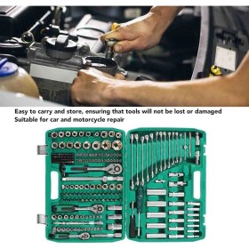 Resim 216 Parça Cırcır Seti Tamir Çantası Aleti Somun Sıkma Sökme Anahtar Takımı Otomatik Tamir Için 