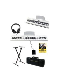 Resim Midex Plx-80whst Taşınabilir Katlanır Dijital Piyano Tuş Hassasiyetli 88 Tuş Bt Stand Sustain Kulaklık Çanta Metod 