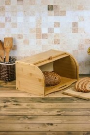 Resim Deconox Bambu Lüks Panjur Kapaklı Büyük Ekmek Dolabı, Dolabı, Ekmek Sepeti Sandığı, Ekmeklik, Çok Amaçlı Bambu Kutu 