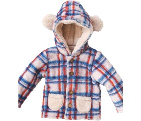 Resim Andywawa Erkek Bebek Ekose Desenli Yumuşak Bej Mont AC21073 