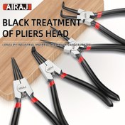 Resim AIRAJ 2 adet / 4 adet Hızlı Halka Pense Seti, Halka Pensesi, 17.78 cm İç/Dış Ağır Hizmet Tipi Halka Çıkarıcı Düz Bükülmüş Kilit Halkası Pense Seti 