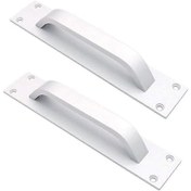 Resim 2 Adet Çinko Alaşımlı Ahır Kapı Kolu - Yangın Kapıları İçin Sürgülü Kapı Kolları, Dolap Kapı Kolları - Gümüş Db 