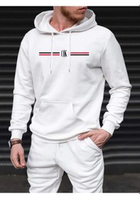 Resim Startmore Adrift Unisex Kadın/erkek Beyaz Ok Baskılı Oversize Kapüşonlu Sweatshirt Beyaz 